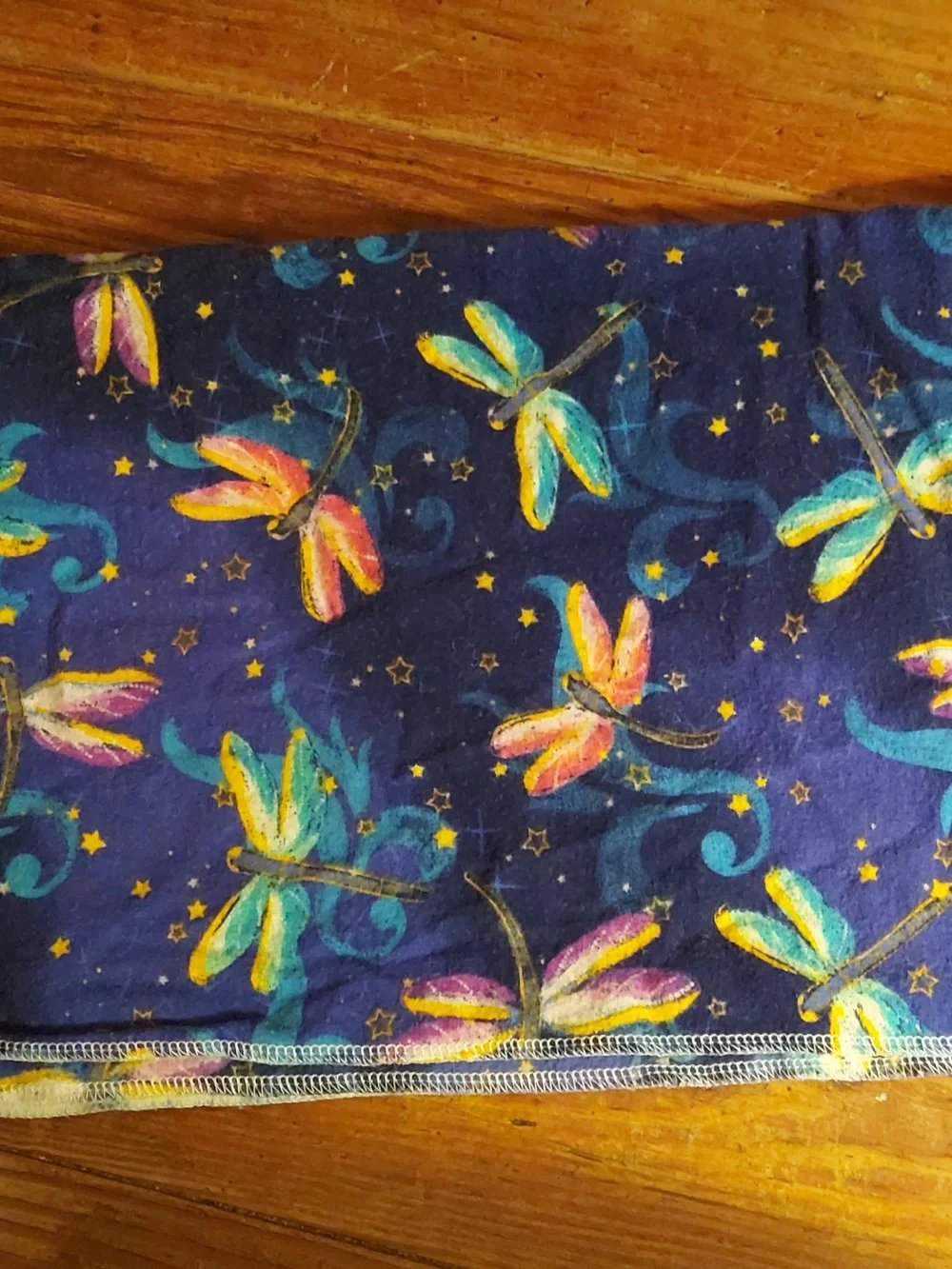 Colorful Dragonfly Print Baby Receving Blanket in Navy